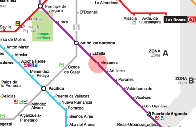 Vinateros station map