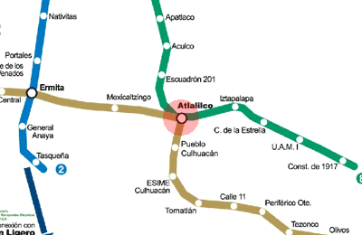 Atlalilco station map