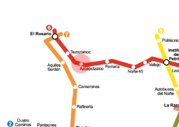 Azcapotzalco station map