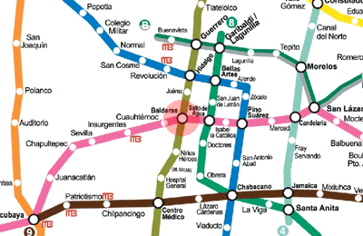 Balderas station map