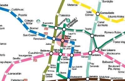 Bellas Artes station map