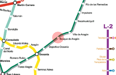 Bosque de Aragon station map