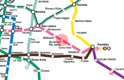 Boulevard Puerto Aereo station map