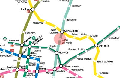 Canal del Norte station map