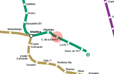 Cerro de la Estrella station map
