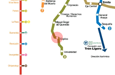 Copilco station map