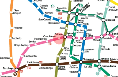 Cuauhtemoc station map