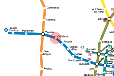 Cuitlahuac station map