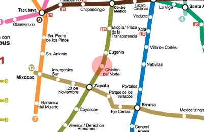 Division del Norte station map