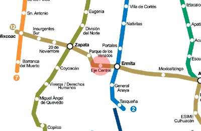Eje Central station map