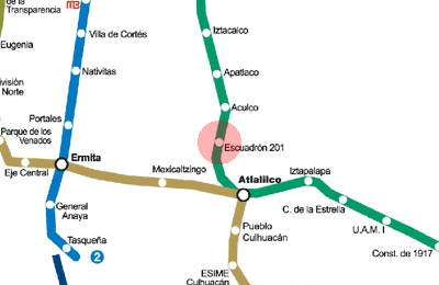 Escuadron 201 station map