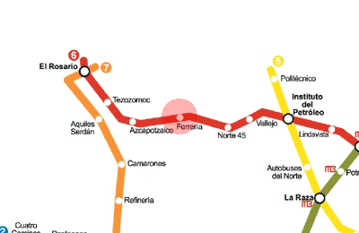 Ferreria/Arena Ciudad de Mexico station map