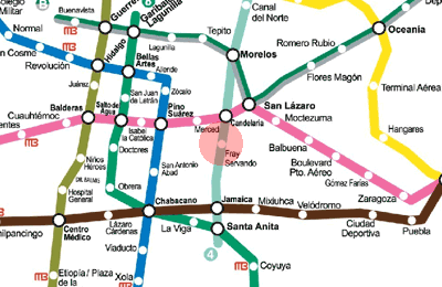 Fray Servando station map