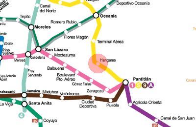 Hangares station map
