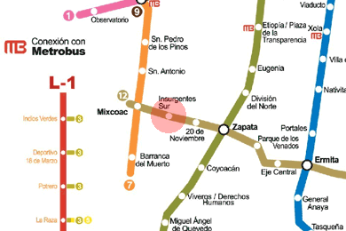 Insurgentes Sur station map