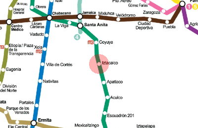 Iztacalco station map