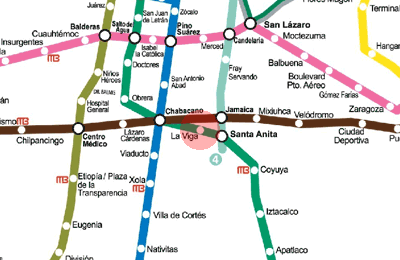 La Viga station map
