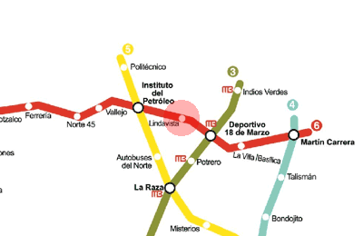 Lindavista station map