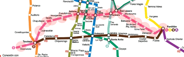 Mexico City Metro Line 1 map