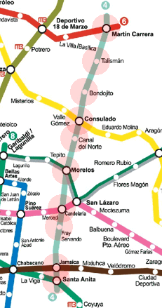 Mexico City Metro Line 4 map