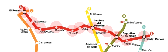 Mexico City Metro Line 6 map