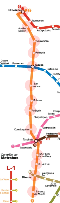 Mexico City Metro Line 7 map