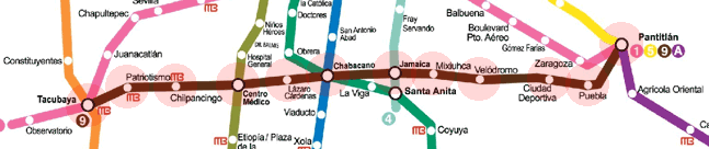 Mexico City Metro Line 9 map