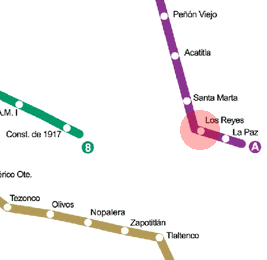Los Reyes station map