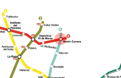 Martin Carrera station map