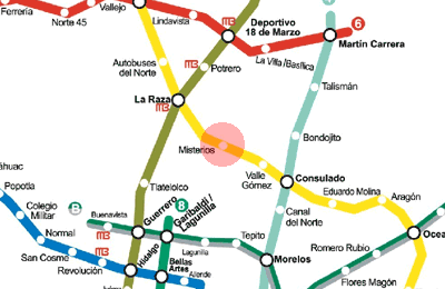 Misterios station map