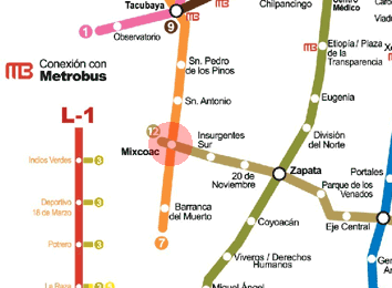 Mixcoac station map