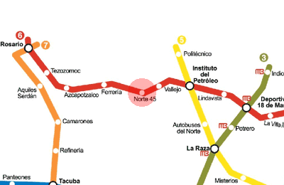 Norte 45 station map