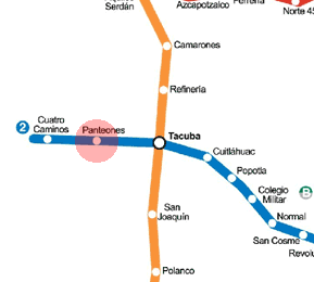 Panteones station map