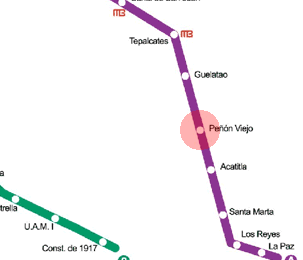Penon Viejo station map