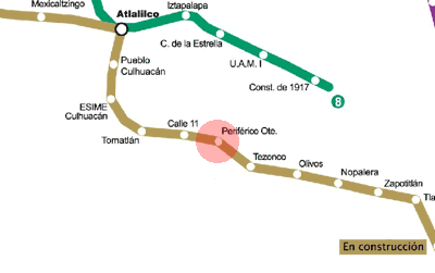 Periferico Oriente station map