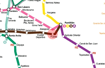Puebla station map