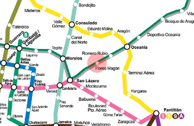 Ricardo Flores Magon station map