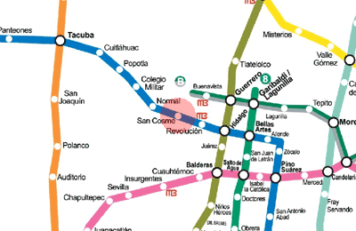 San Cosme station map