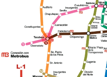 Tacubaya station map
