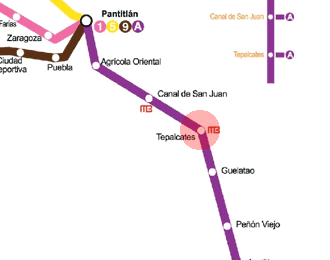 Tepalcates station map