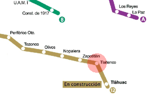 Tlaltenco station map