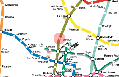 Tlatelolco station map