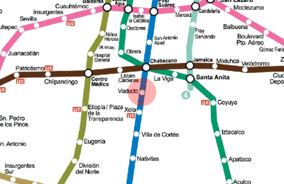 Viaducto station map