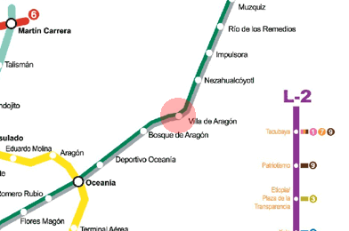 Villa de Aragon station map
