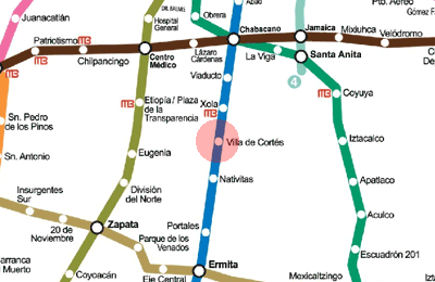 Villa de Cortes station map