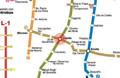 Zapata station map