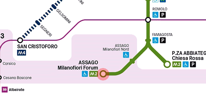 Assago Milanofiori Forum station map