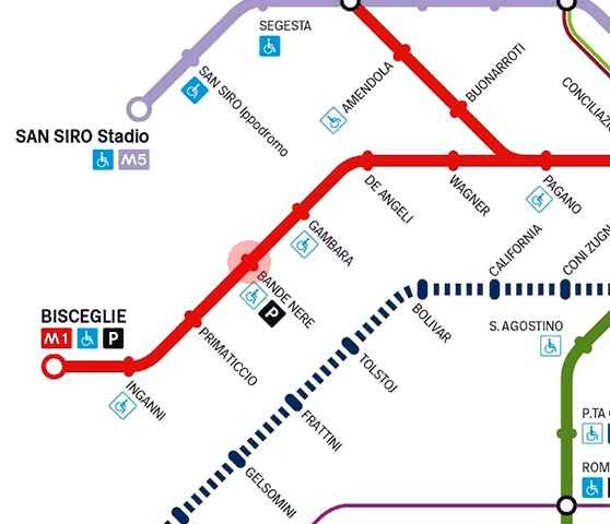 Bande Nere station map