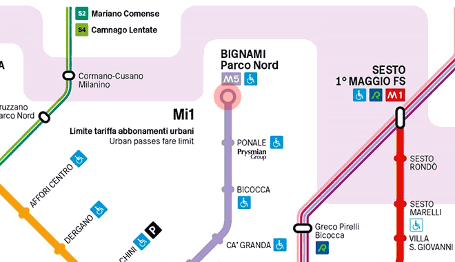 Bignami station map