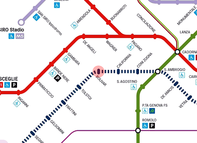 Bolivar station map